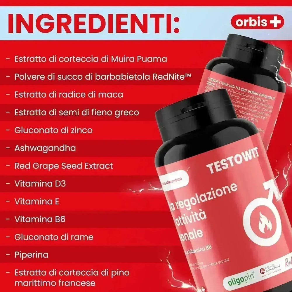 TESTOWIT - Hormonreglering 120 cps - 1+1 - ORBIS Lifestyle
