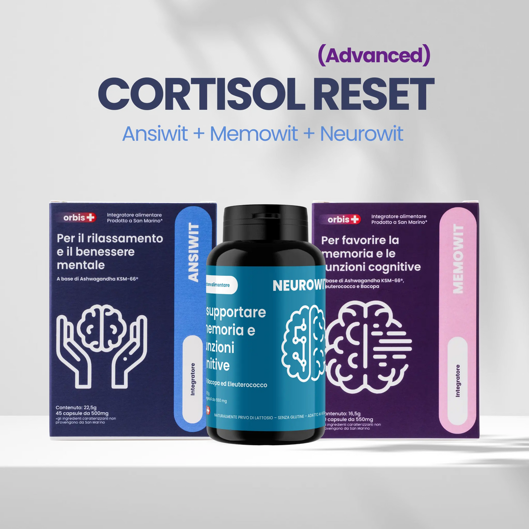 🌿 CORTISOL RESET (avancerad): 2x ANSIWIT + 3x MEMOWIT + 2x NEUROWIT - ORBIS Lifestyle