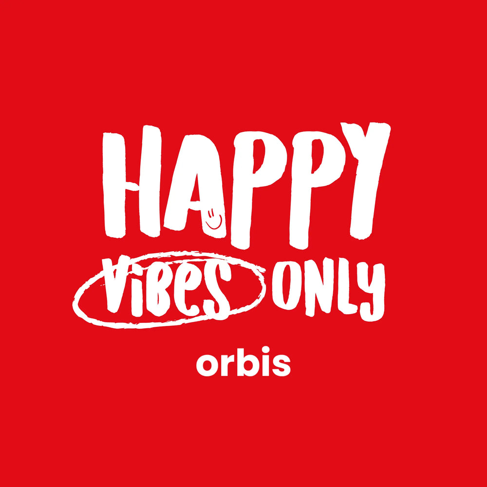 Orbis huvtröja "Happy Vibes Only" 🎧😊 - ORBIS Lifestyle